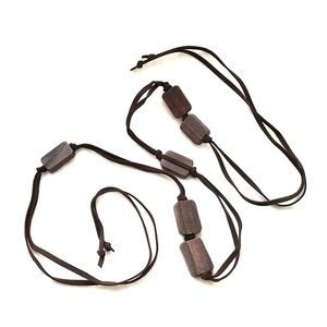 Brown Cord Belt with Brown Wood Accent Pieces